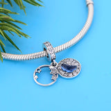 925 Sterling Silver Moon Star Charms Bracelet
