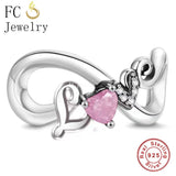 925 Silver Butterfly Pink Ribbon Breast Cancer Charm Bracelet Bead