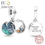 925 Silver Camping Tent Charms Bracelet Bead