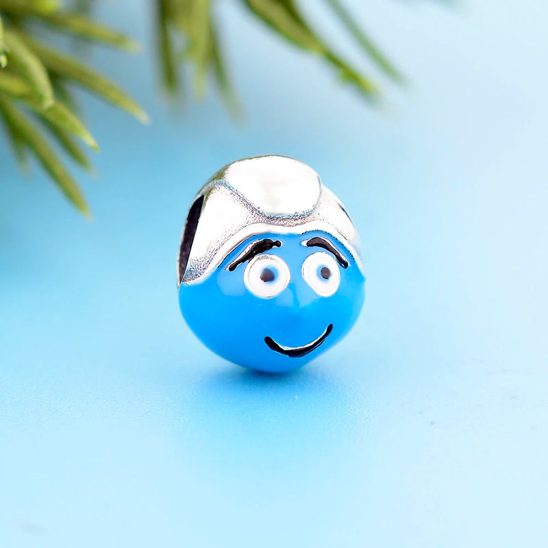 925 Sterling Silver Cartoon Face Boy Charm Bracelet Bead