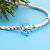 925 Sterling Silver Cartoon Face Boy Charm Bracelet Bead