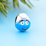 925 Sterling Silver Cartoon Face Boy Charm Bracelet Bead