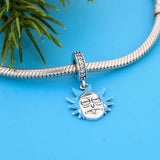 925 Sterling Silver Lightning Hair Man Bead Pan Charms Bracelet