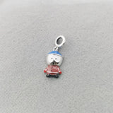 925 Sterling Silver Cartoon Brown Dress Boy Bead for Bracelet Making
