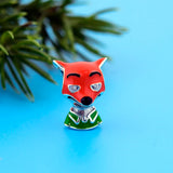 925 Silver Orange Fox Watchful Eye Bead Bracelet Charm