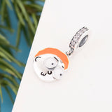 925 Sterling Silver Orange Hair Man Bracelet Charm
