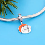 925 Sterling Silver Orange Hair Man Bracelet Charm