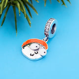 925 Sterling Silver Orange Hair Man Bracelet Charm