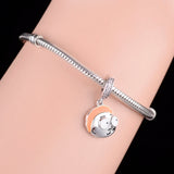 925 Sterling Silver Orange Hair Man Bracelet Charm