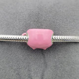 925 Sterling Silver Pink Bear Cup Bead Pan Charms Bracelet