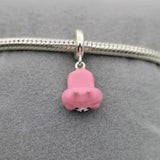 925 Silver Pink Bear Toilet Charms Bracelet DIY