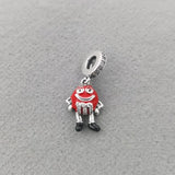 925 Sterling Silver Cartoon Red Chocolate Character Bead Bracelet Charm