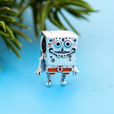 925 Sterling Silver Robot Charm Bracelet Bead