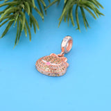 925 Sterling Silver Cartoon Rose Cat Bead for Bracelet Making
