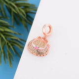 925 Sterling Silver Cartoon Rose Cat Bead for Bracelet Making