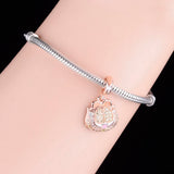 925 Sterling Silver Cartoon Rose Cat Bead for Bracelet Making