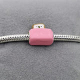 925 Sterling Silver Cartoon Bear Bread Bead Charms Bracelet