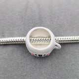 Sterling Silver Bear Cup Bead Charm for Bracelet Making