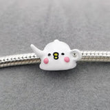 925 Sterling Silver Cartoon Bear Teapot Pan Charms Bracelet Bead