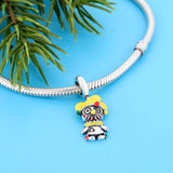 925 Silver Clown Charm Bead Yellow Hair