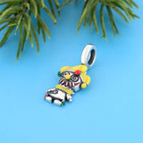 925 Silver Clown Charm Bead Yellow Hair