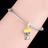 925 Silver Clown Charm Bead Yellow Hair