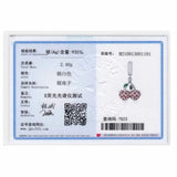 925 Silver Cherry Bead Bracelet Charm with Zircon Fruit Design