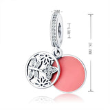 925 Sterling Silver Charms Bracelet - Flower Butterfly Dragonfly Beads