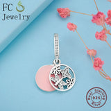 925 Sterling Silver Charms Bracelet - Flower Butterfly Dragonfly Beads