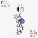 925 Sterling Silver Astronaut Bead for Bracelet Making