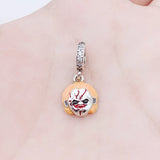 925 Sterling Silver Ghost Baby Murderer Bead Halloween Charm Bracelet