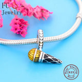 925 Silver Music Microphone Bead Pendant DIY