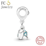 Sterling Silver Sea Life Charm Bracelet with Green Turtle Fish Shell Bead