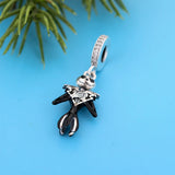 925 Silver Skull Bead Halloween Charms Pan Bracelet DIY