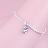 925 Silver Happy Christmas Ribbon Ball Bead Bracelet Charm