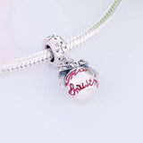 925 Silver Happy Christmas Ribbon Ball Bead Bracelet Charm