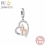 925 Silver Heart Zircon Dad Hero Bead for Bracelet
