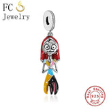 Sterling Silver Halloween Pan Charms Bracelet with Jack Girl Dress Bead
