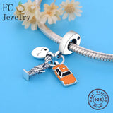 925 Sterling Silver New York Letter Charms Bracelet