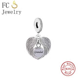 925 Silver Mummy Dad Forever Heart Bead for Bracelet
