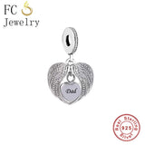 925 Silver Mummy Dad Forever Heart Bead for Bracelet
