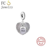 925 Silver Mummy Dad Forever Heart Bead for Bracelet