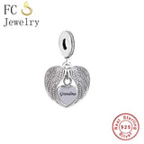 925 Silver Mummy Dad Forever Heart Bead for Bracelet