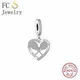 925 Sterling Silver Tennis Bead Never Give Up Pan Bracelet Charm