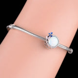 925 Silver Opal Double Butterfly Charms Bracelet