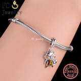 925 Silver Orange Eye Fox Bead Bracelet Charm