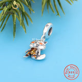 925 Silver Orange Eye Fox Bead Bracelet Charm