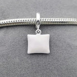 925 Silver Pink Bear Pillow Pendant Bead Bracelet DIY