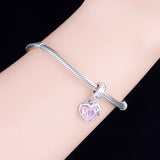 Heart Love Mom Charms Bracelet 925 Silver Bead for Women
