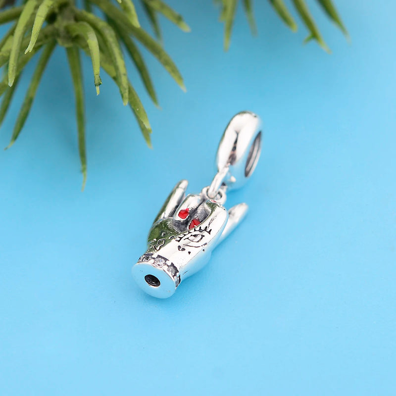 925 Sterling Silver Rock Gesture Bead for Women's Bracelet